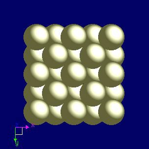 Iridium crystal structure image (space filling style)