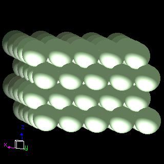 Lutetium crystal structure image (space filling style)