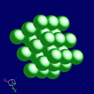 Protactinium crystal structure image (space filling style)