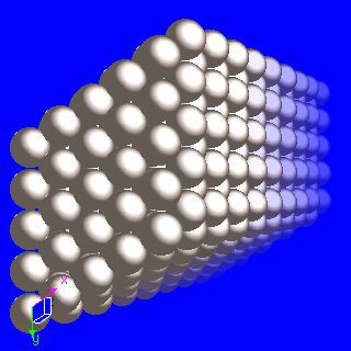 Ruthenium crystal structure image (space filling style)