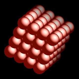 Vanadium crystal structure image (space filling style)